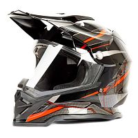 Шлем мото мотард HIZER (Хайзер) B6197-1 (M) #5 black/red