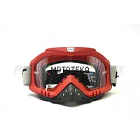 Очки кроссовые ROCKOT (Рокот) RM-325 (красный/прозрачная, Anti-Scratch)