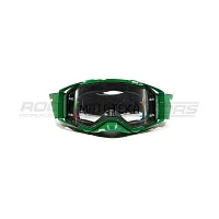 Очки кроссовые ROCKOT (Рокот) RM-135 (зелёный-чёрный/прозрачная, Anti-Scratch)