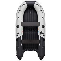 Лодка ПВХ Ривьера Компакт 3800 НДНД светло-серый/чёрный