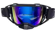Очки снегоходные RSX Blizzard Winter черный, черный двойное синее зеркальное стекло, унив.