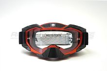 Мотоочки кроссовые ROCKOT (Рокот) RM - 337 (красный - черный/прозрачная, Anti - Scratch)