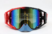 Мотоочки кроссовые ROCKOT (Рокот) RM - 391 (красный - черный/золотистая, REVO, Dual Lens, Anti - Scratch/Anti - Fog)