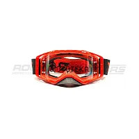 Очки кроссовые ROCKOT (Рокот) RM-135 (красный-чёрный/прозрачная, Anti-Scratch)